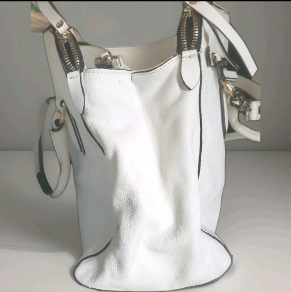 Abro Shopper Double Handle Italian Leather Sachel With Shoulder Strap